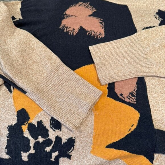 Nic + Zoe Cream & Black Floral Crewneck Sweater Tunic – Size 1X – Boho Style - Picture 6 of 9